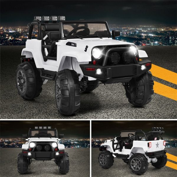 Kids Ride on Car 12V Battery Powered Electric Riding Toy Truck with Remote Control & LED Lights