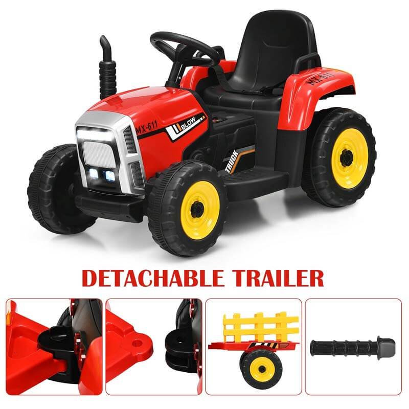 Eletriclife 12V Ride on Tractor with 3-Gear-Shift Ground Loader