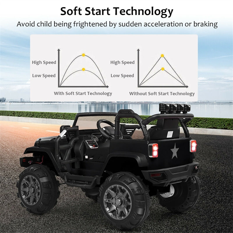Eletriclife 12V Kids Remote Control Riding Truck Car with LED Lights