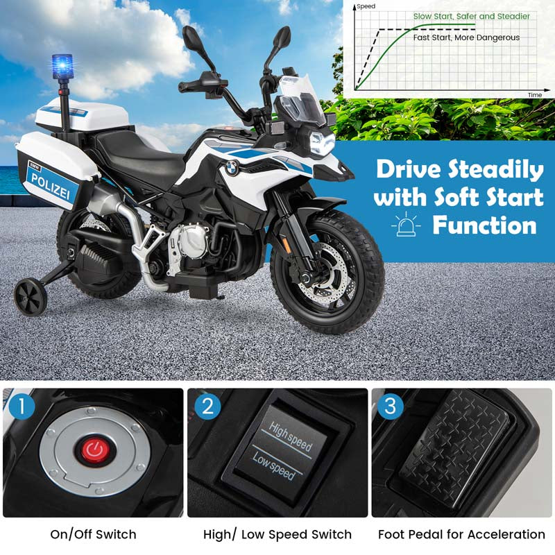 Eletriclife 12V BMW Kids Ride On Police Motorcycle with Light and Music