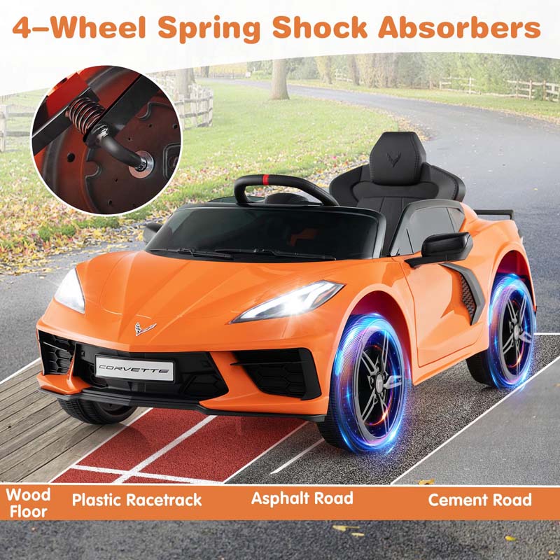 12V Licensed Chevrolet Corvette C8 Kids Ride On Car with Remote Control