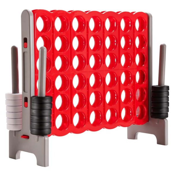 Giant 4-In-A-Row, Jumbo 4-to-Score Giant Game Set with 42 Jumbo Rings & Quick-Release Slider