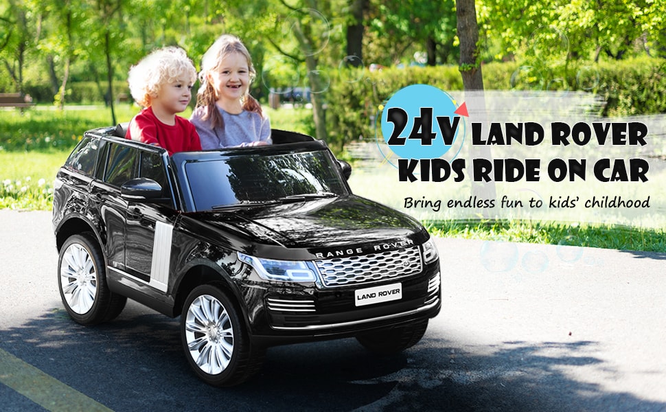 Eletriclife 24V 2-Seater Licensed Land Rover Kids Ride On Car with 4WD Remote Control