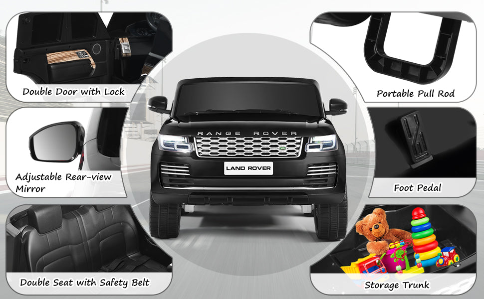 Eletriclife 24V 2-Seater Licensed Land Rover Kids Ride On Car with 4WD Remote Control