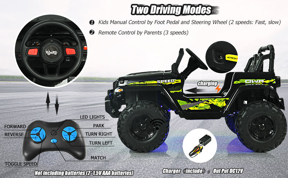 Eletriclife 12V Kids Ride-on Jeep Car with 2.4G Remote Control