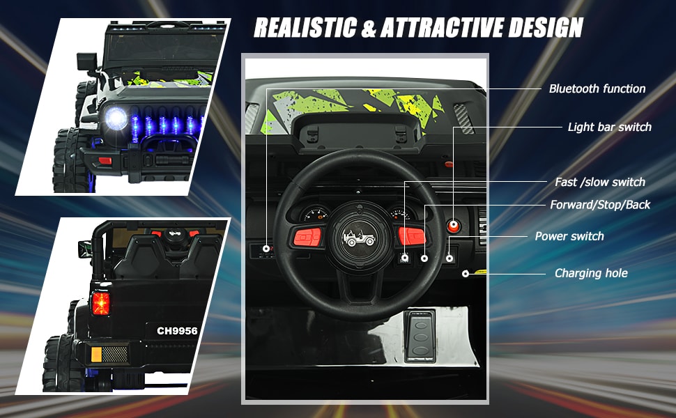 Eletriclife 12V Kids Ride-on Jeep Car with 2.4G Remote Control