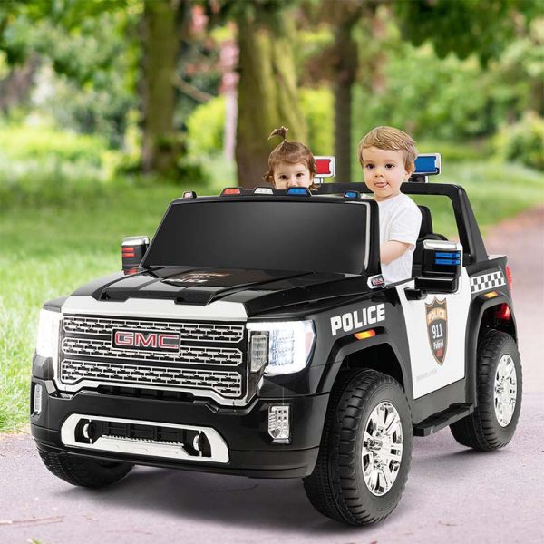 2-Seater GMC Licensed Kids Ride On Car 12V Battery Powered Electric Riding Toy Truck with Storage Box