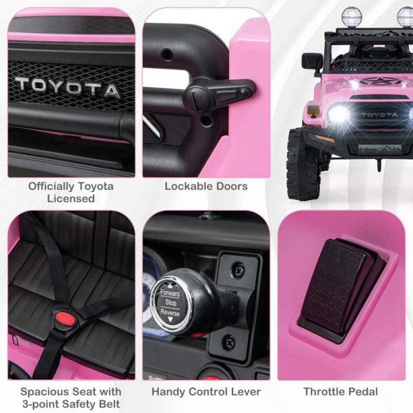 Licensed Toyota FJ Cruiser Kids Ride on Truck, 12V 7Ah Battery Powered Electric Toy Car w/Remote Control, Shock Suspension