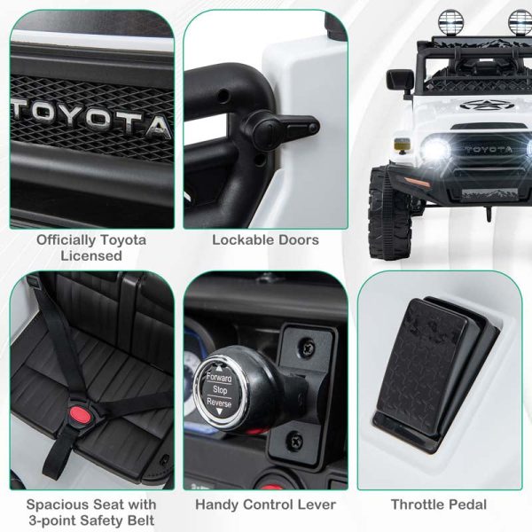 Licensed Toyota FJ Cruiser Kids Ride on Truck, 12V 7Ah Battery Powered Electric Toy Car w/Remote Control, Shock Suspension