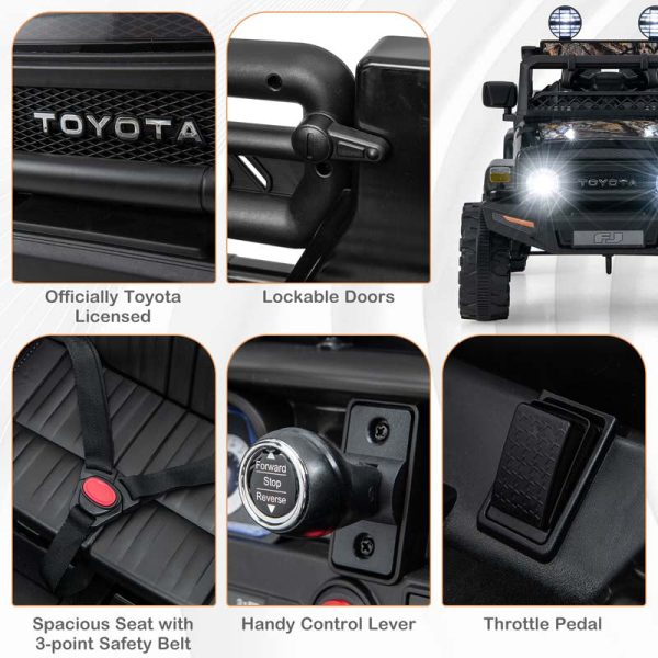 Licensed Toyota FJ Cruiser Kids Ride on Truck, 12V 7Ah Battery Powered Electric Toy Car w/Remote Control, Shock Suspension