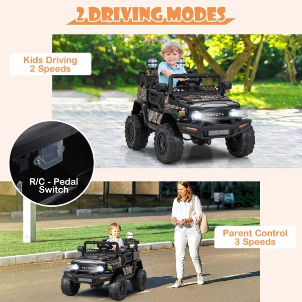 Licensed Toyota FJ Cruiser Kids Ride on Truck, 12V 7Ah Battery Powered Electric Toy Car w/Remote Control, Shock Suspension