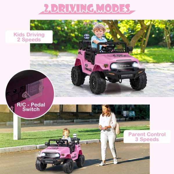 Licensed Toyota FJ Cruiser Kids Ride on Truck, 12V 7Ah Battery Powered Electric Toy Car w/Remote Control, Shock Suspension