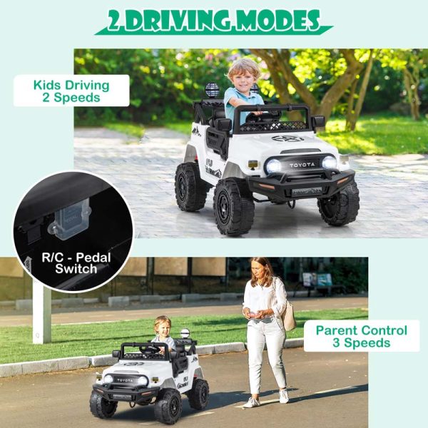 Licensed Toyota FJ Cruiser Kids Ride on Truck, 12V 7Ah Battery Powered Electric Toy Car w/Remote Control, Shock Suspension