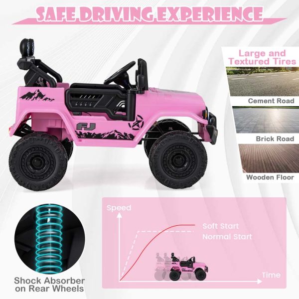 Licensed Toyota FJ Cruiser Kids Ride on Truck, 12V 7Ah Battery Powered Electric Toy Car w/Remote Control, Shock Suspension