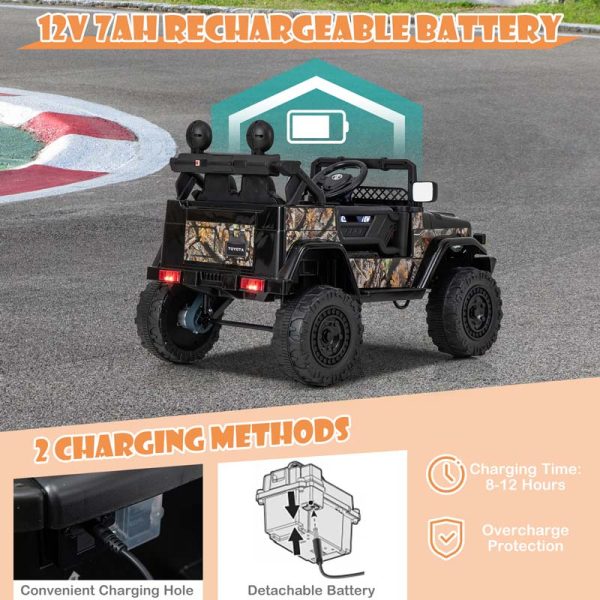 Licensed Toyota FJ Cruiser Kids Ride on Truck, 12V 7Ah Battery Powered Electric Toy Car w/Remote Control, Shock Suspension