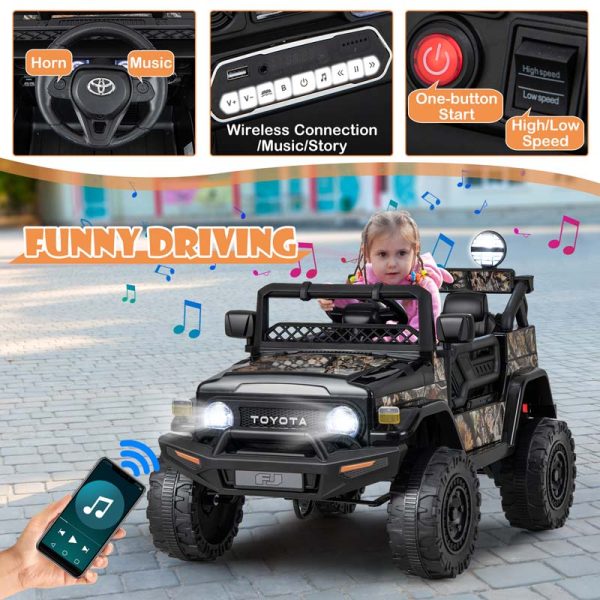 Licensed Toyota FJ Cruiser Kids Ride on Truck, 12V 7Ah Battery Powered Electric Toy Car w/Remote Control, Shock Suspension
