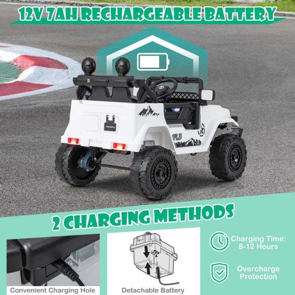 Licensed Toyota FJ Cruiser Kids Ride on Truck, 12V 7Ah Battery Powered Electric Toy Car w/Remote Control, Shock Suspension