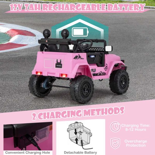 Licensed Toyota FJ Cruiser Kids Ride on Truck, 12V 7Ah Battery Powered Electric Toy Car w/Remote Control, Shock Suspension