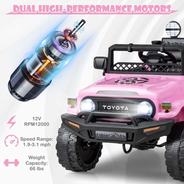 Licensed Toyota FJ Cruiser Kids Ride on Truck, 12V 7Ah Battery Powered Electric Toy Car w/Remote Control, Shock Suspension