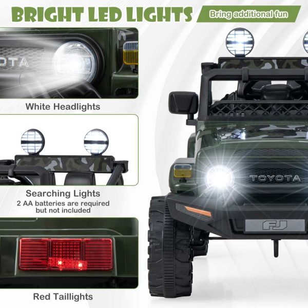 Licensed Toyota FJ Cruiser Kids Ride on Truck, 12V 7Ah Battery Powered Electric Toy Car w/Remote Control, Shock Suspension