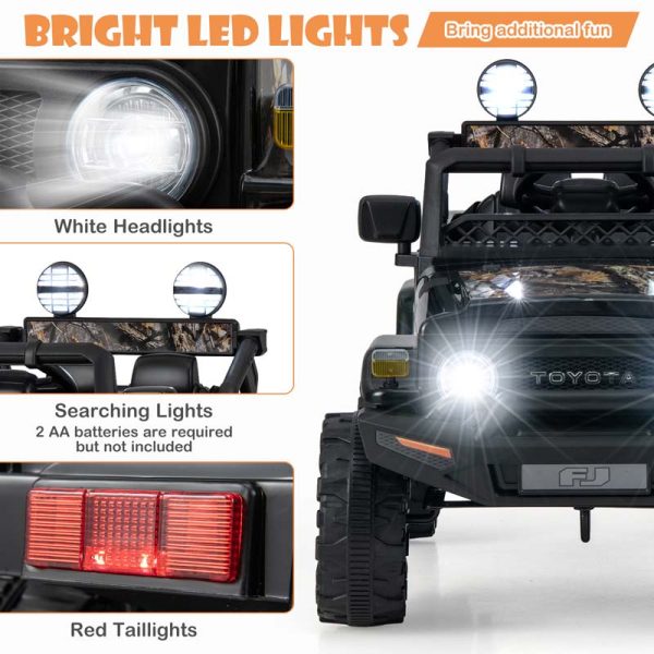 Licensed Toyota FJ Cruiser Kids Ride on Truck, 12V 7Ah Battery Powered Electric Toy Car w/Remote Control, Shock Suspension