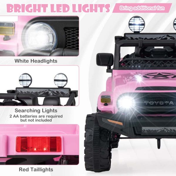 Licensed Toyota FJ Cruiser Kids Ride on Truck, 12V 7Ah Battery Powered Electric Toy Car w/Remote Control, Shock Suspension