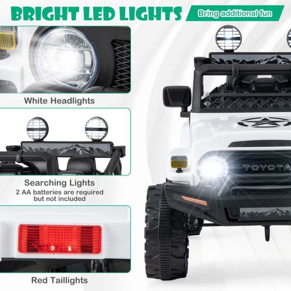 Licensed Toyota FJ Cruiser Kids Ride on Truck, 12V 7Ah Battery Powered Electric Toy Car w/Remote Control, Shock Suspension