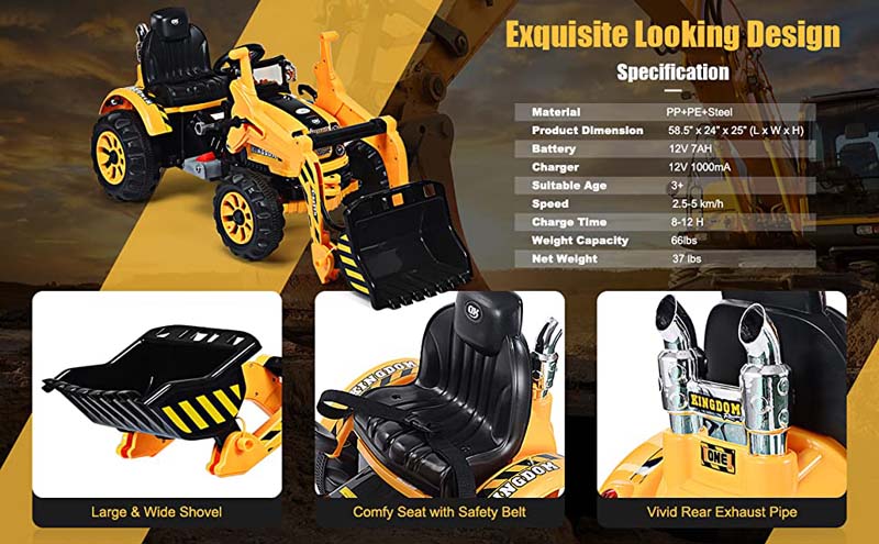 Eletriclife 12V Battery Powered Kids Ride-on Dumper Truck