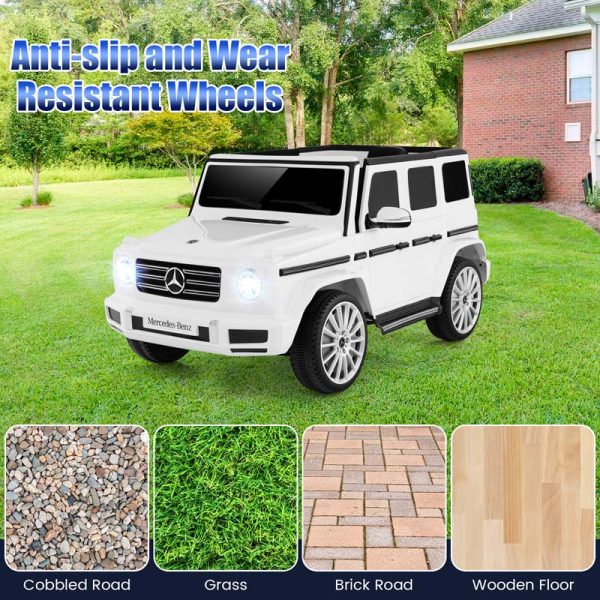 Licensed Mercedes Benz G500 Kids Ride On Car Truck with Rocking Mode, 12V Battery Powered 4WD G Wagon Electric Toy Vehicle