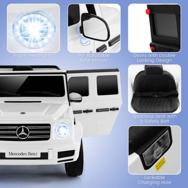 Licensed Mercedes Benz G500 Kids Ride On Car Truck with Rocking Mode, 12V Battery Powered 4WD G Wagon Electric Toy Vehicle