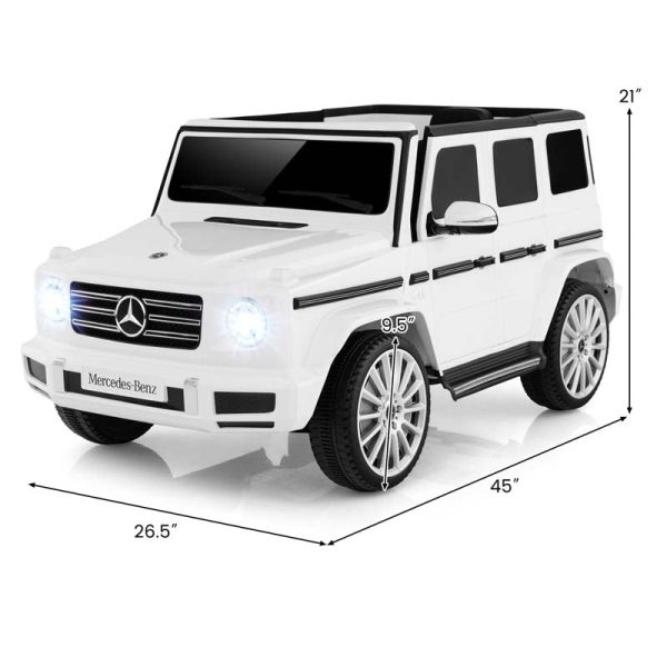 Licensed Mercedes Benz G500 Kids Ride On Car Truck with Rocking Mode, 12V Battery Powered 4WD G Wagon Electric Toy Vehicle