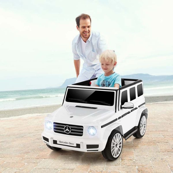 Licensed Mercedes Benz G500 Kids Ride On Car Truck with Rocking Mode, 12V Battery Powered 4WD G Wagon Electric Toy Vehicle