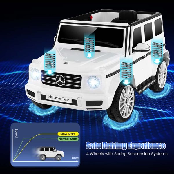 Licensed Mercedes Benz G500 Kids Ride On Car Truck with Rocking Mode, 12V Battery Powered 4WD G Wagon Electric Toy Vehicle