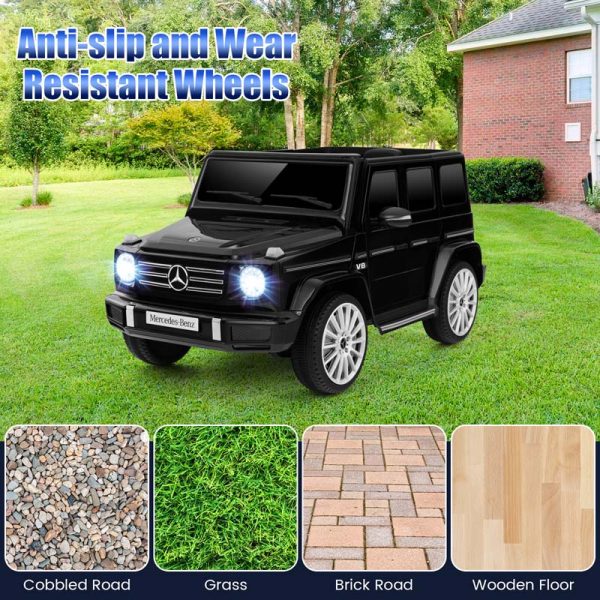 Licensed Mercedes Benz G500 Kids Ride On Car Truck with Rocking Mode, 12V Battery Powered 4WD G Wagon Electric Toy Vehicle