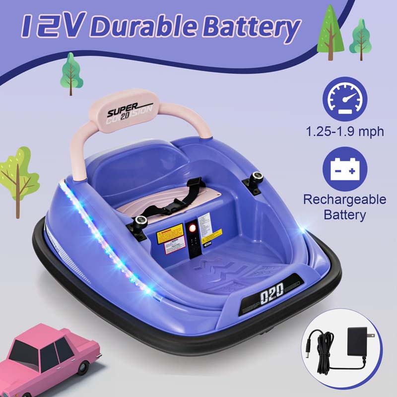 Eletriclife 12V Kids Bumper Car with 360 Degree Spin Rotation