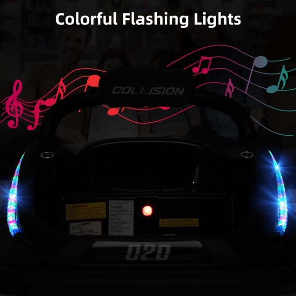 12V Kids Bumper Car with Colorful Flashing LED Lights, Music, Remote, Battery Powered Vehicle Racer Toddlers Electric Ride on Toy