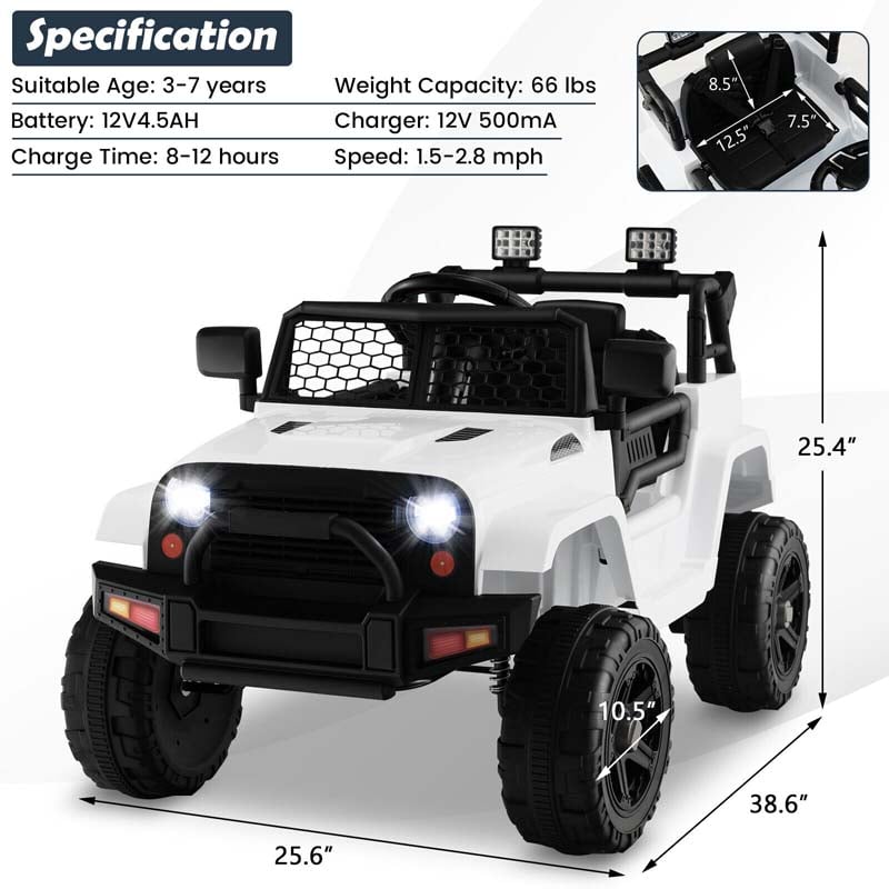Eletriclife 12V Kids Ride On Truck Car with Music and Light