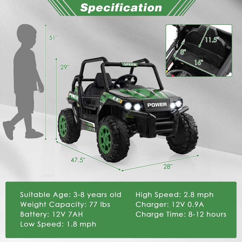 Eletriclife 12V Kids Ride On UTV Electric Off-Road Truck