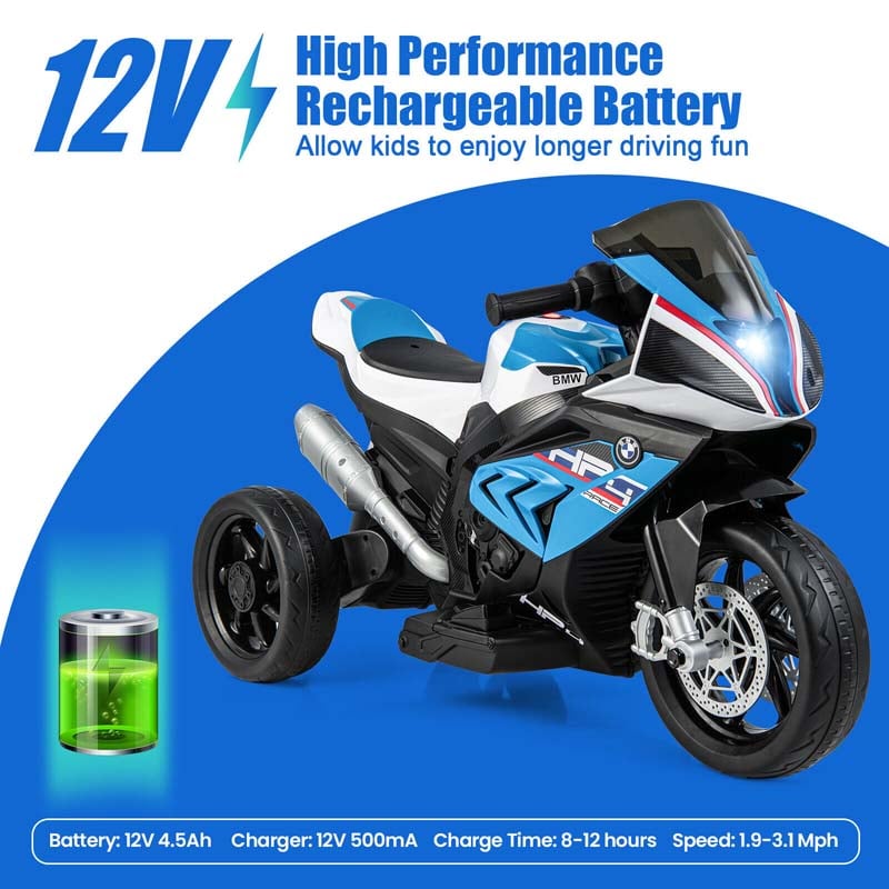 Eletriclife 12V Kids Ride on Motorcycle Licensed BMW 3 Wheels Electric Toy