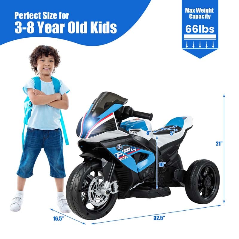 Eletriclife 12V Kids Ride on Motorcycle Licensed BMW 3 Wheels Electric Toy