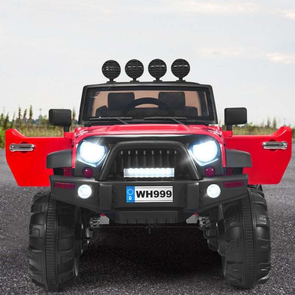 12V Kids Ride On Truck Battery Powered Riding Toy Car Jeep with Spring Suspension & Trunk