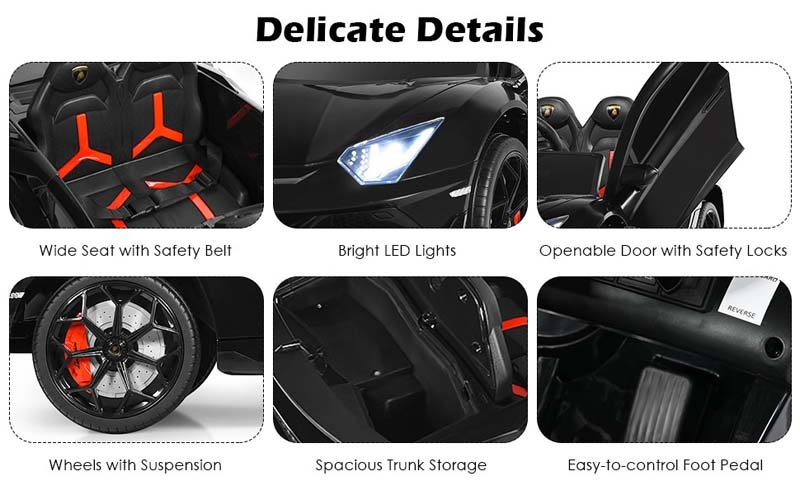 Eletriclife 12 V Lamborghini Licensed Kids Ride-On Car with Trunk