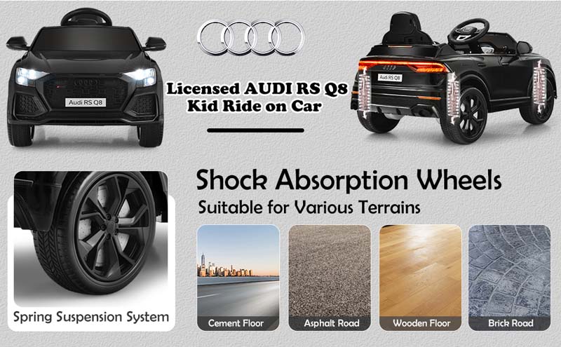 Eletriclife 12 V Licensed Audi Q8 Kids Ride On Car with Remote Control