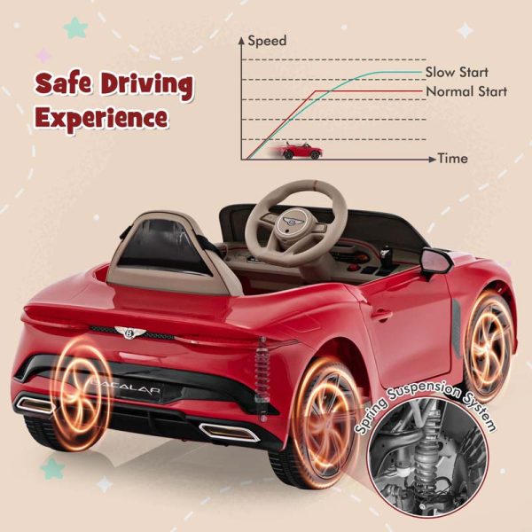 12V Licensed Bentley Bacalar Battery Kids Ride-on Toy Car with Remote Control, Scissor Doors, Lights & Sound Effects