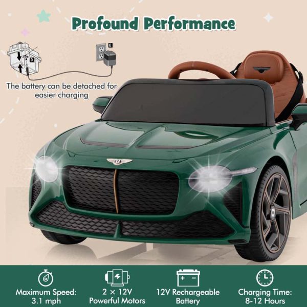 12V Licensed Bentley Bacalar Battery Kids Ride-on Toy Car with Remote Control, Scissor Doors, Lights & Sound Effects