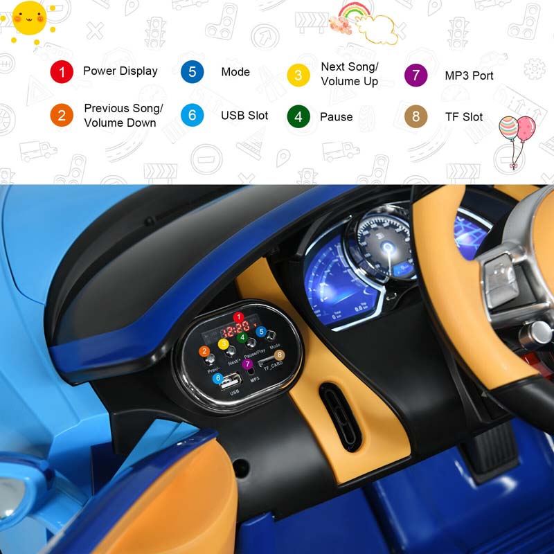 Eletriclife 12V Licensed Bugatti Chiron Kids Ride on Car with Storage Box