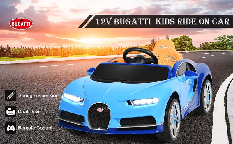 Eletriclife 12V Licensed Bugatti Chiron Kids Ride on Car with Storage Box