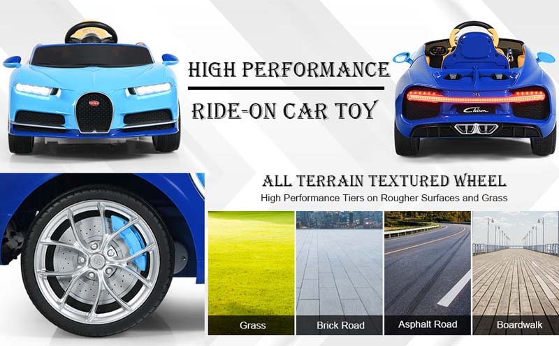 Eletriclife 12V Licensed Bugatti Chiron Kids Ride on Car with Storage Box
