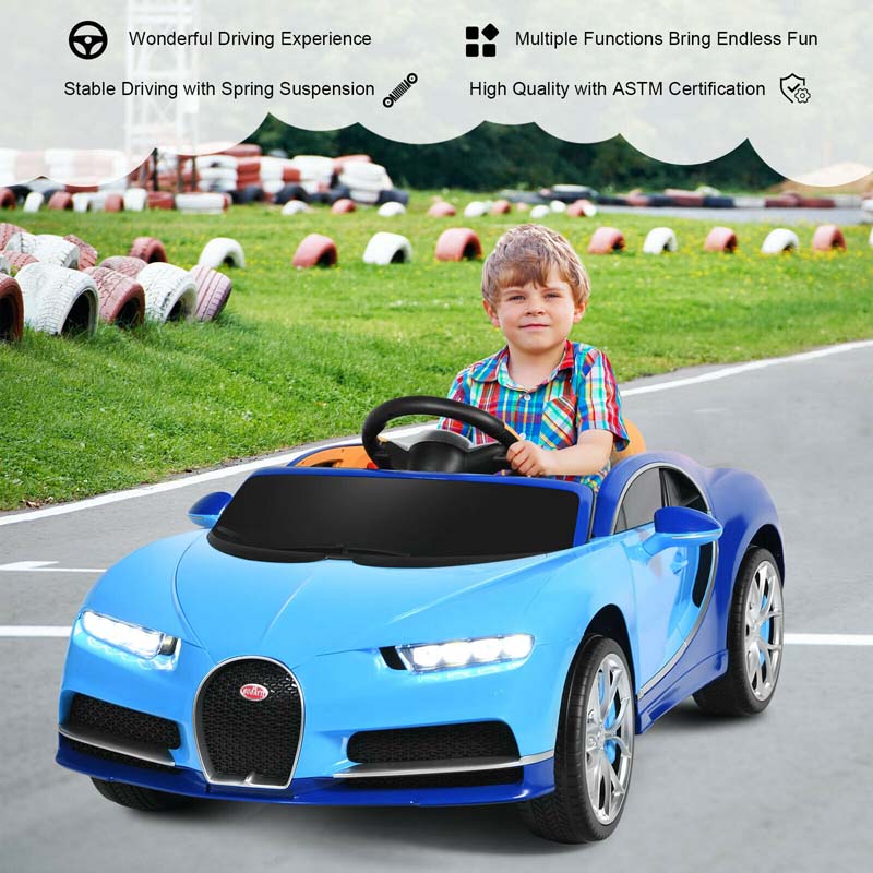 Eletriclife 12V Licensed Bugatti Chiron Kids Ride on Car with Storage Box
