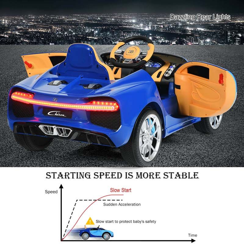 Eletriclife 12V Licensed Bugatti Chiron Kids Ride on Car with Storage Box